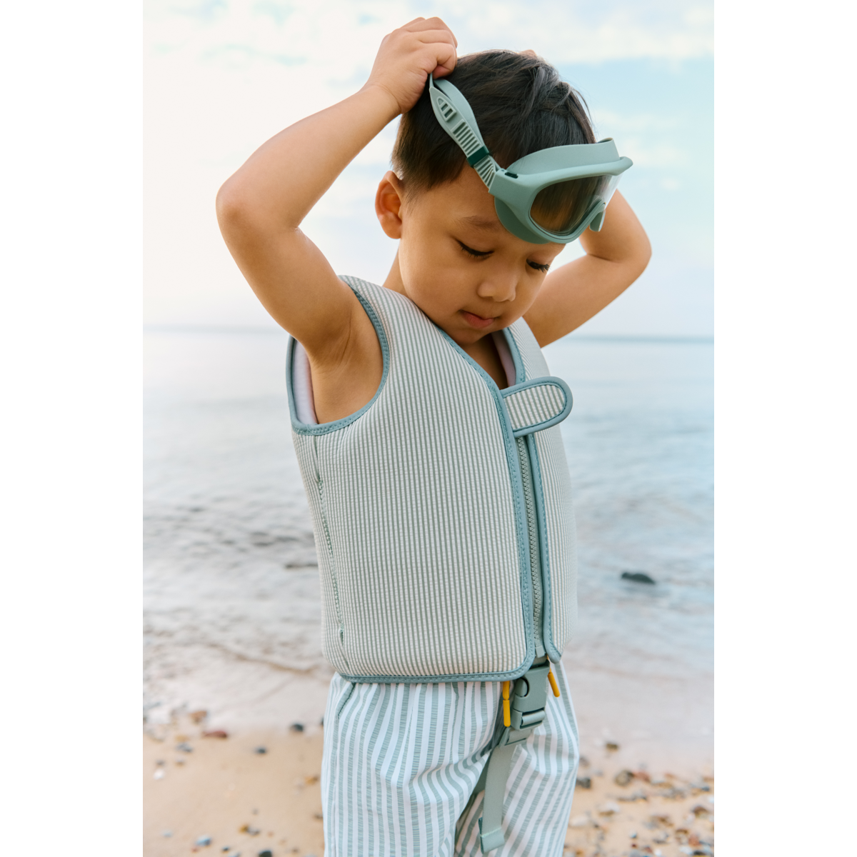 Liewood - Schwimmweste "Dove Seersucker Swim Vest" | peppermint / sandy