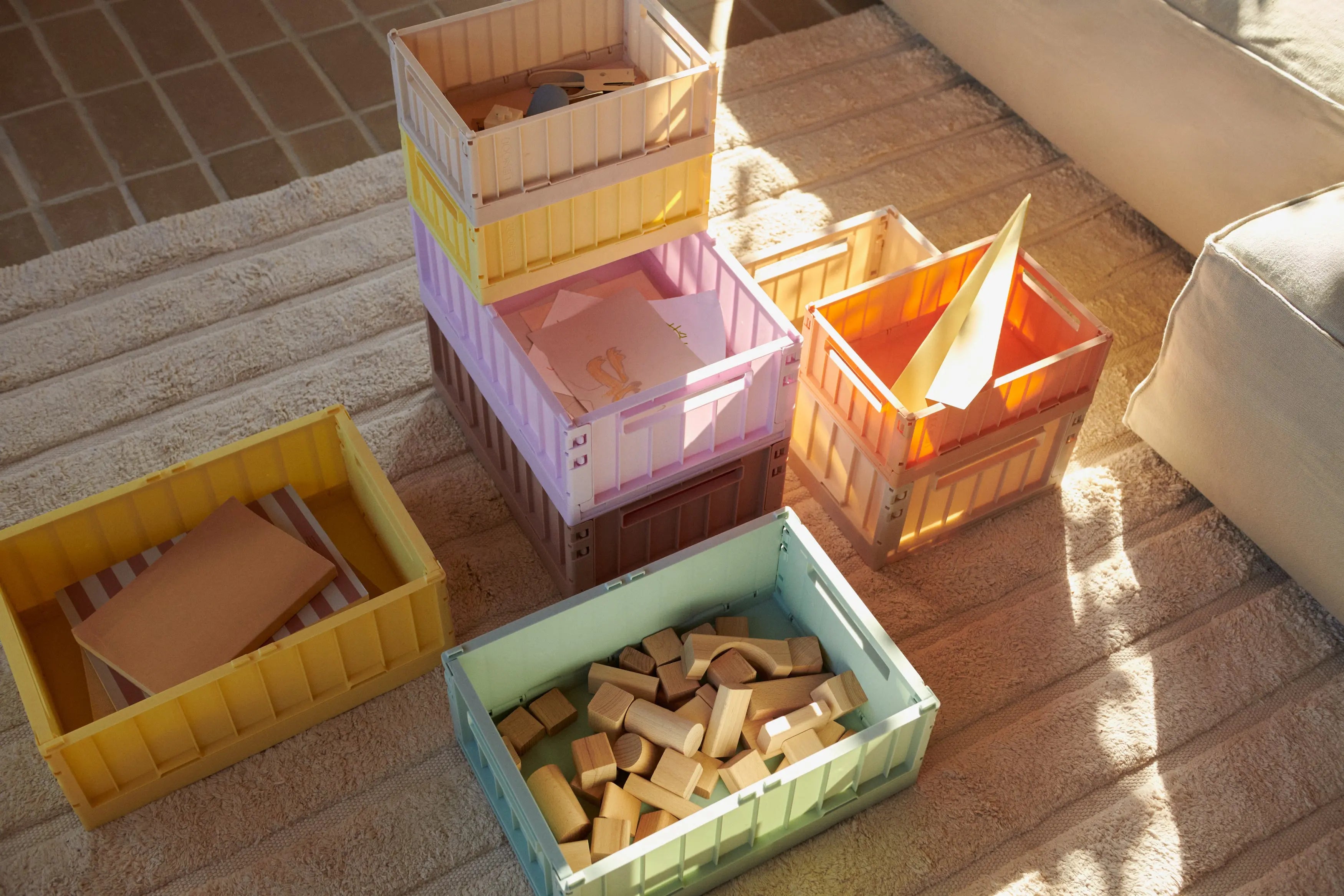 Liewood - 1er Pack Aufbewahrungskiste / Klappbox "Weston Storage Box M" | lemonade