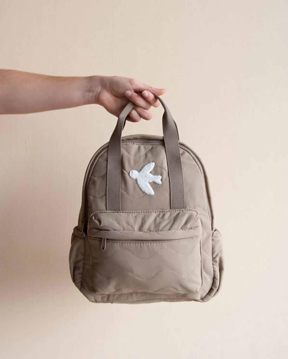 Nanami - Kinderrucksack Wal "Bird" | wave earth / taupe Nanami