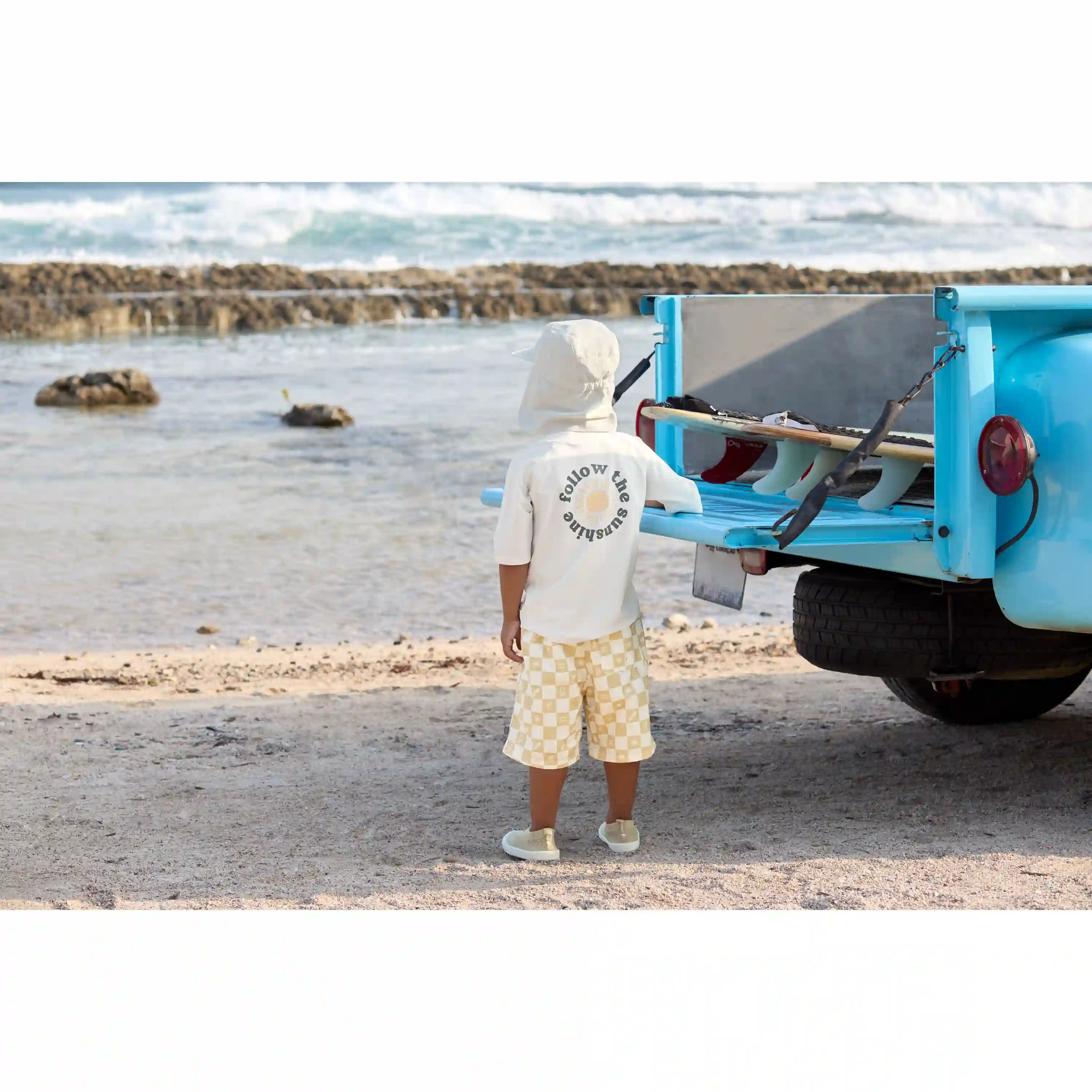 Lässig - UV Badehose "LSF Board Shorts Kids Check Pattern" | gelb