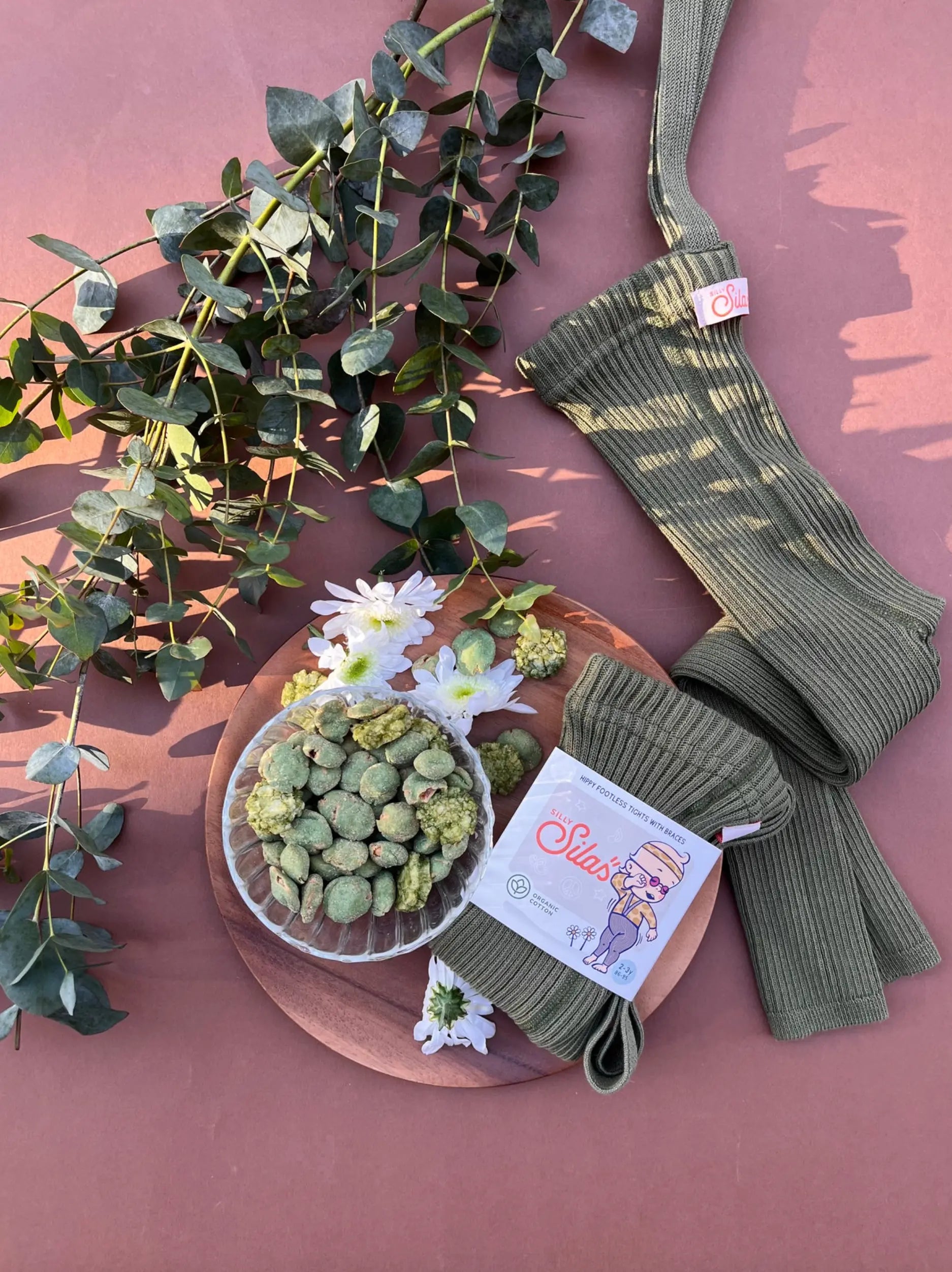 Silly Silas - Leggings mit Hosenträgern "HIPPY Footless Cotton Tights " | olive Silly Silas