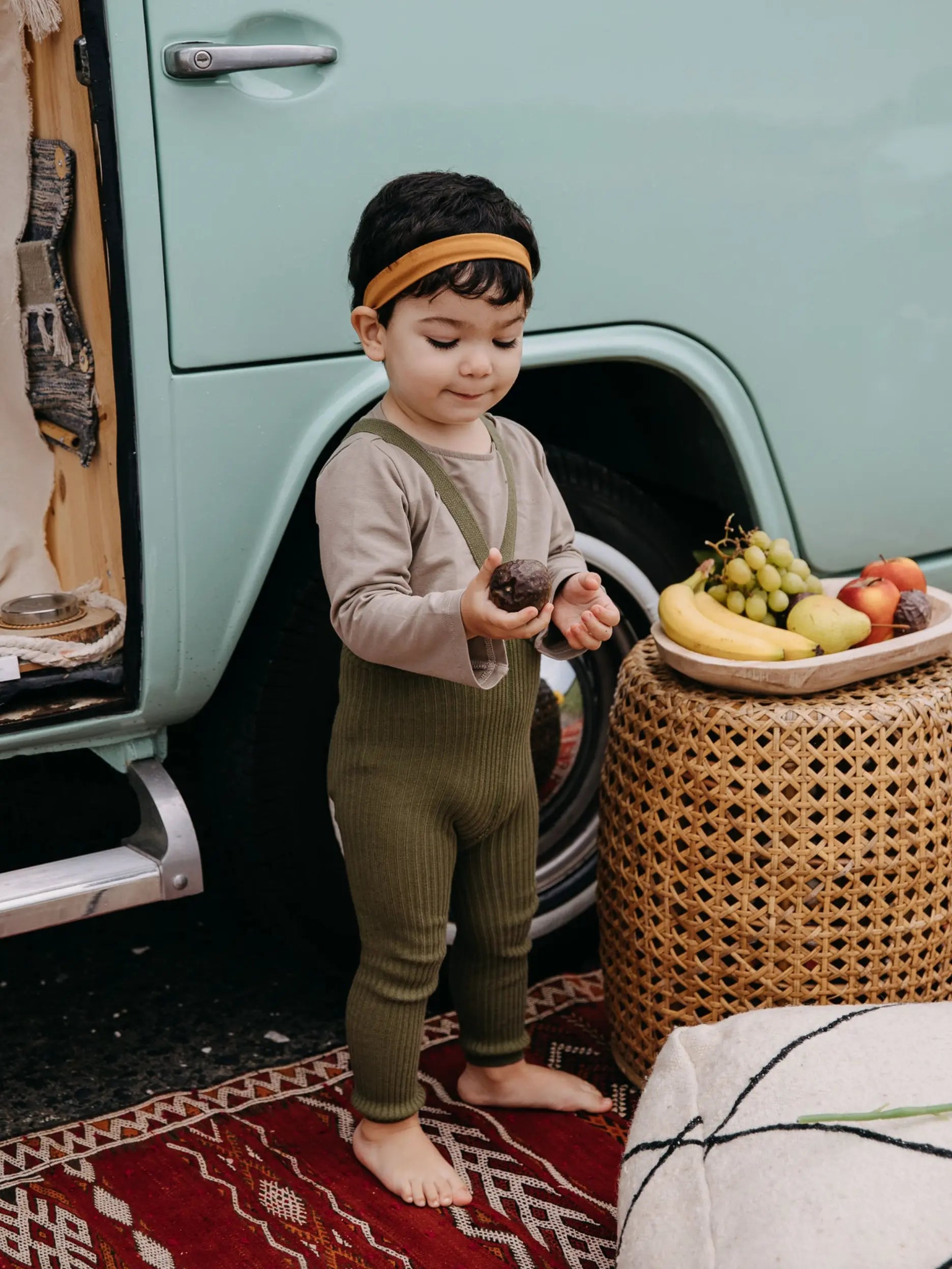 Silly Silas - Leggings mit Hosenträgern "HIPPY Footless Cotton Tights " | olive Silly Silas