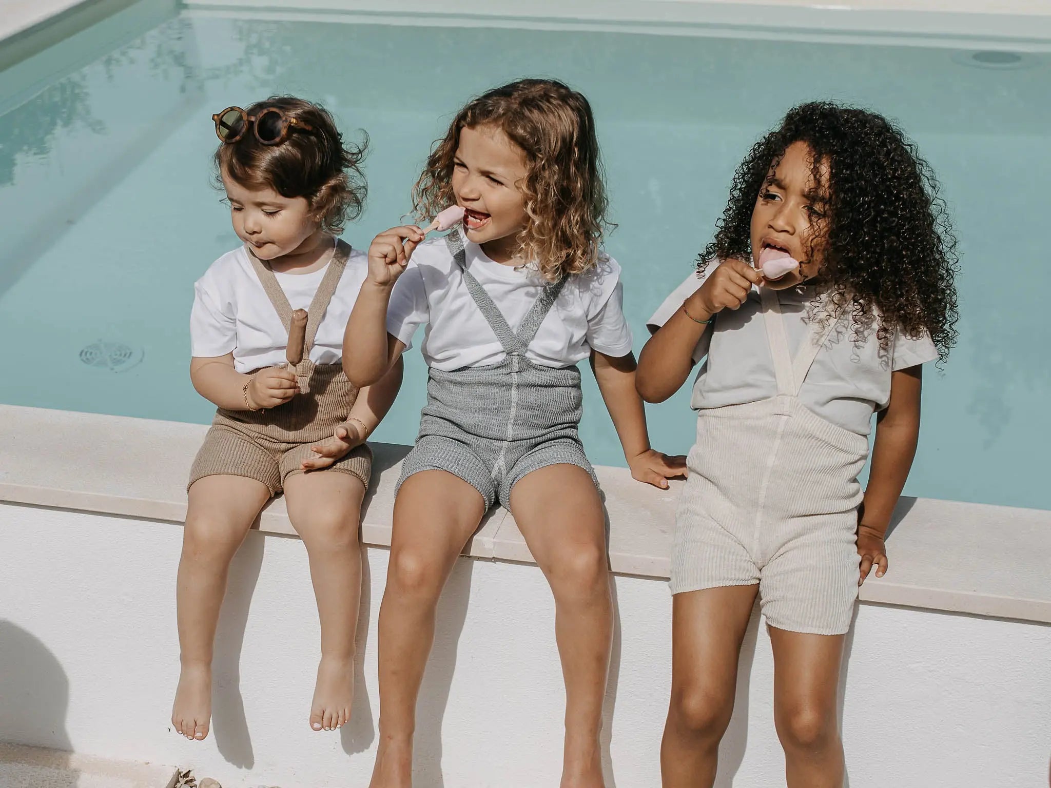 Silly Silas - kurze gerippte Baumwoll-Strumpfhose "Shorty Cotton Tights" | cream blend Silly Silas