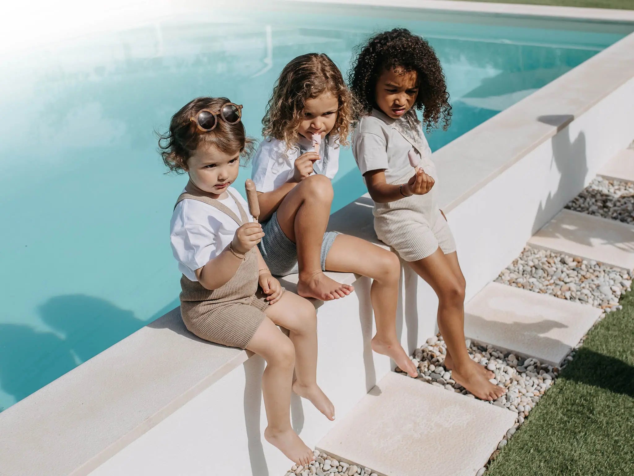 Silly Silas - kurze gerippte Baumwoll-Strumpfhose "Shorty Cotton Tights" | peanut blend Silly Silas