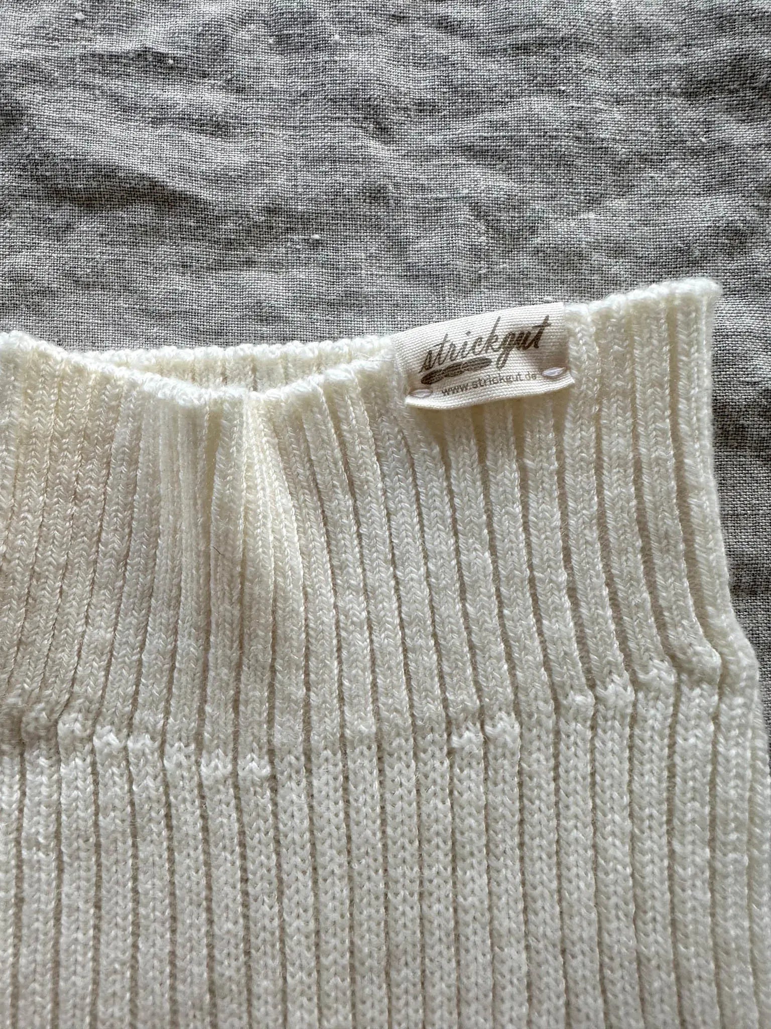 Strickgut - Babyleggings zum Mitwachsen aus Merinowolle | ecru Strickgut
