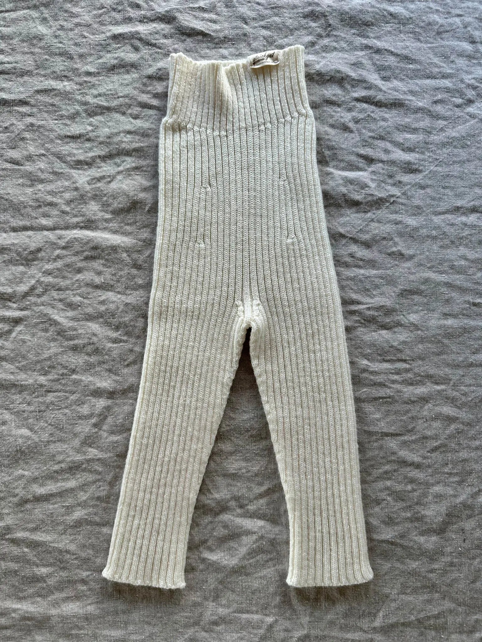 Strickgut - Babyleggings zum Mitwachsen aus Merinowolle | ecru Strickgut