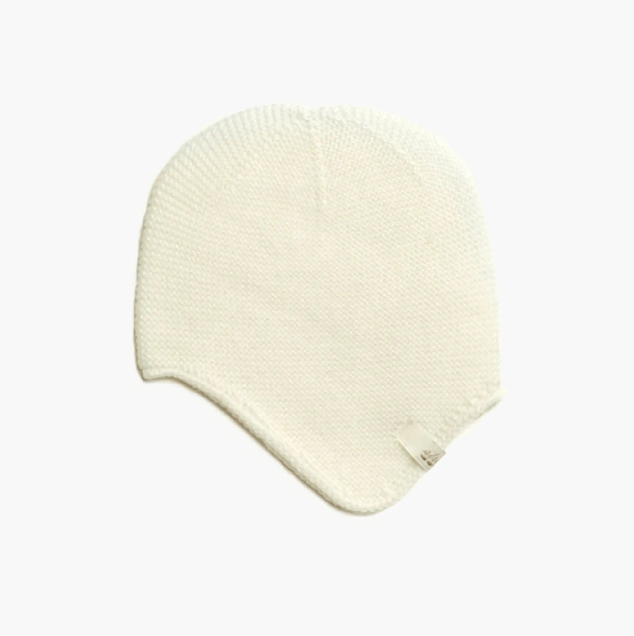 Strickgut - Babymütze mit Ohrenklappen | ecru Strickgut