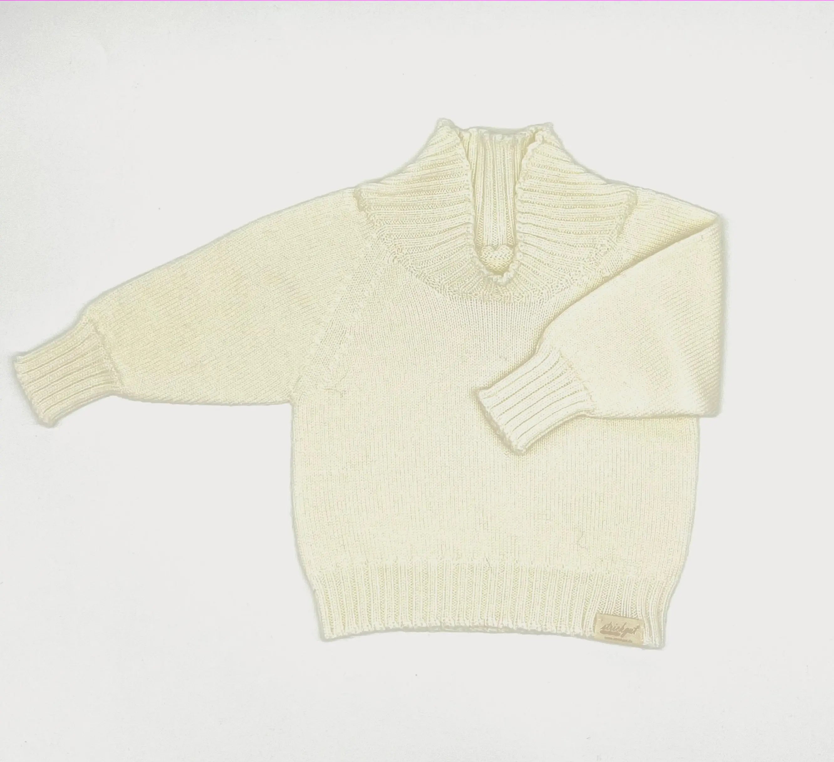 Strickgut - Babypullover zum Mitwachsen | ecru Strickgut