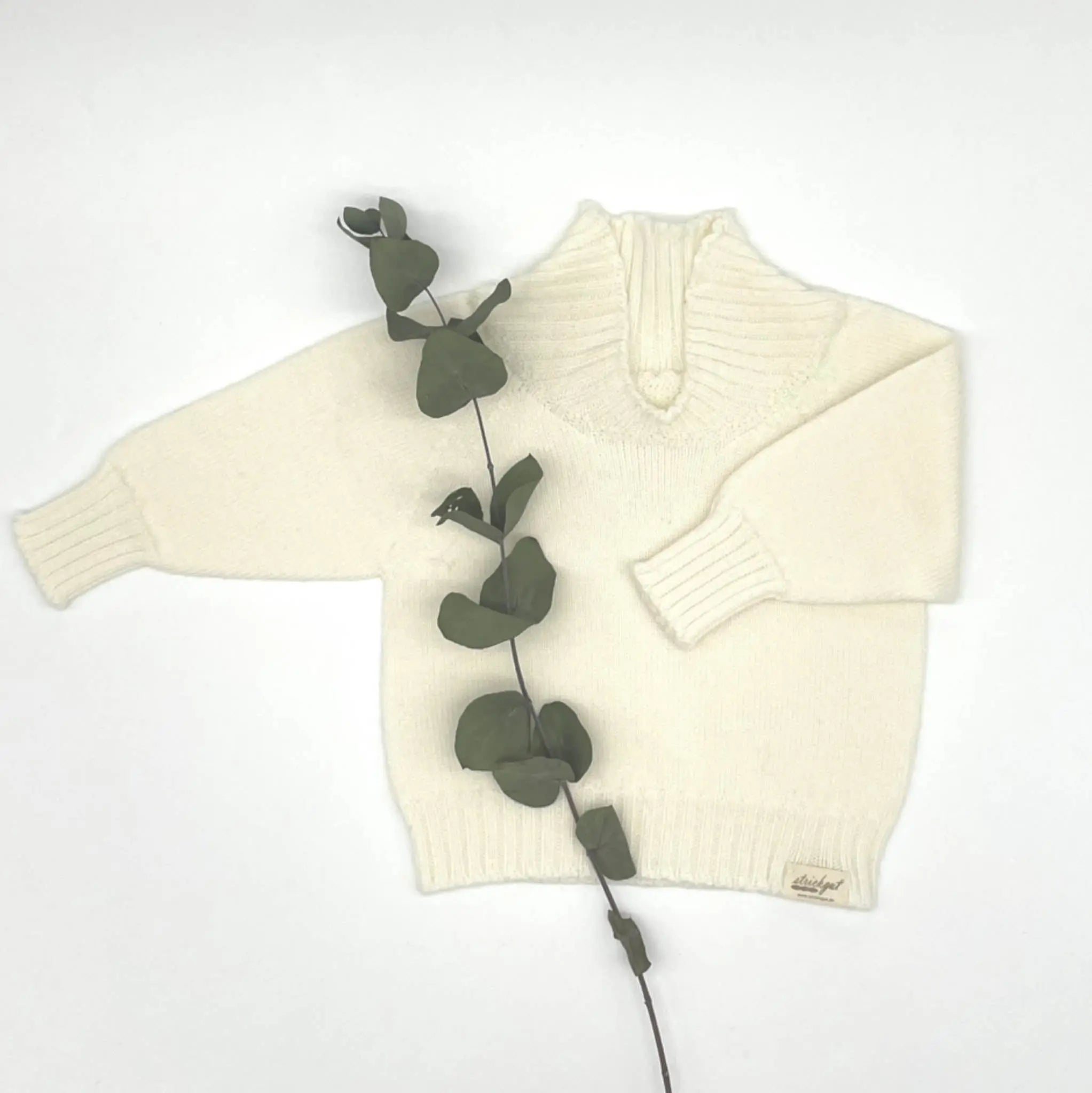 Strickgut - Babypullover zum Mitwachsen | ecru Strickgut