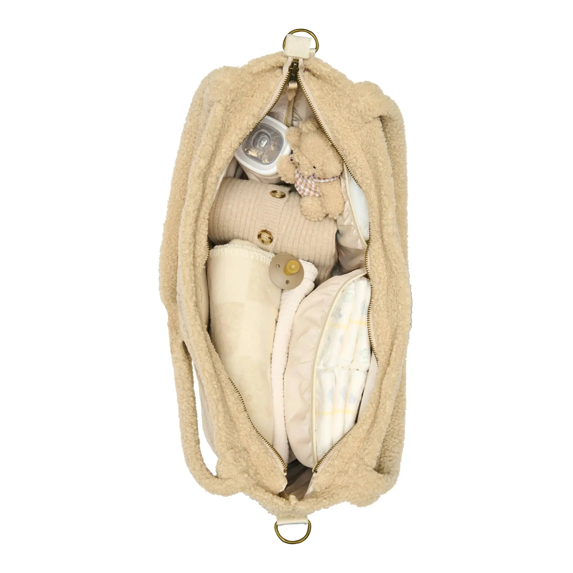 Studio Noos - Wickeltasche "Diaper Bag Ecru Teddy Hearts" | ecru hearts Studio Noos