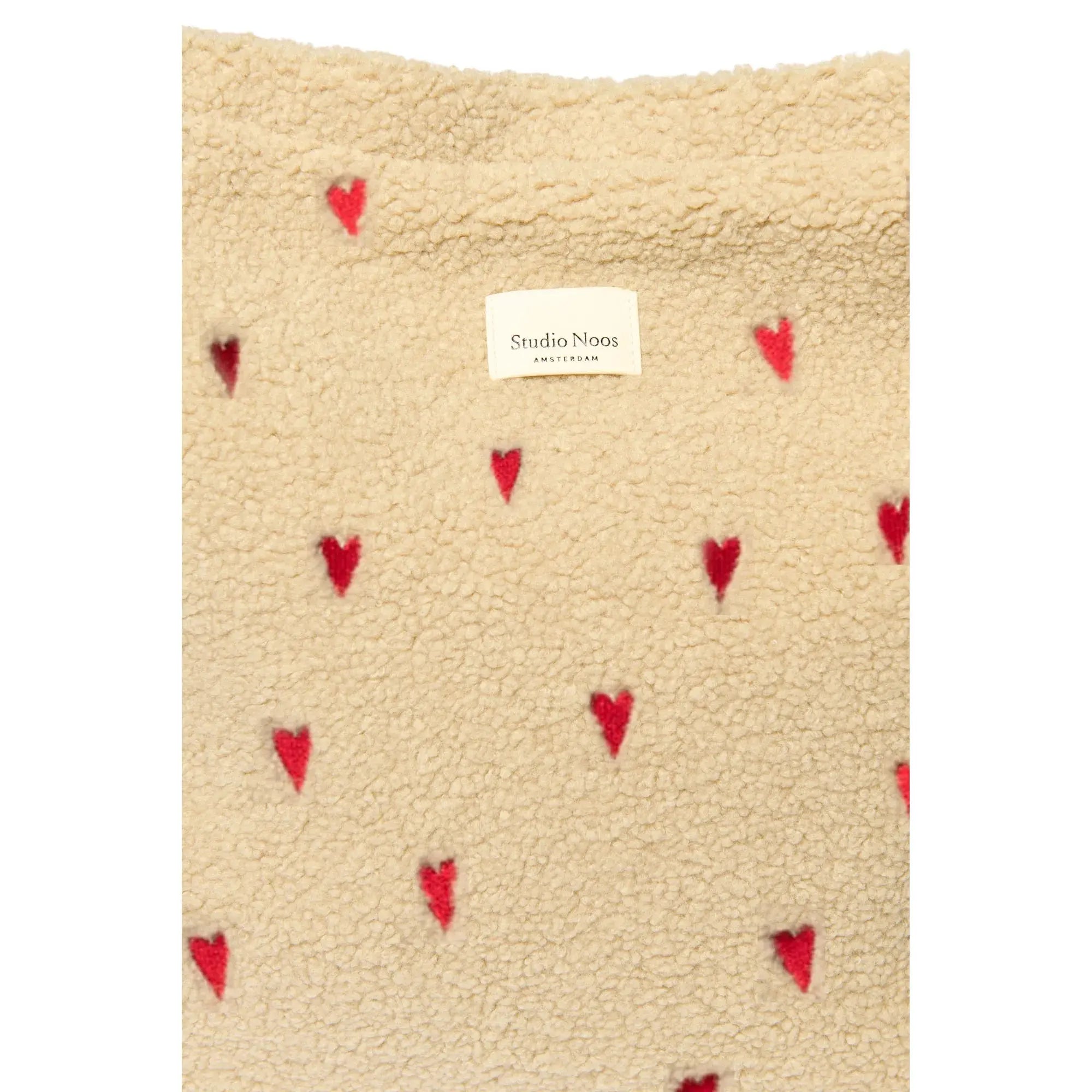 Studio Noos - Wickeltasche "Diaper Bag Ecru Teddy Hearts" | ecru hearts Studio Noos