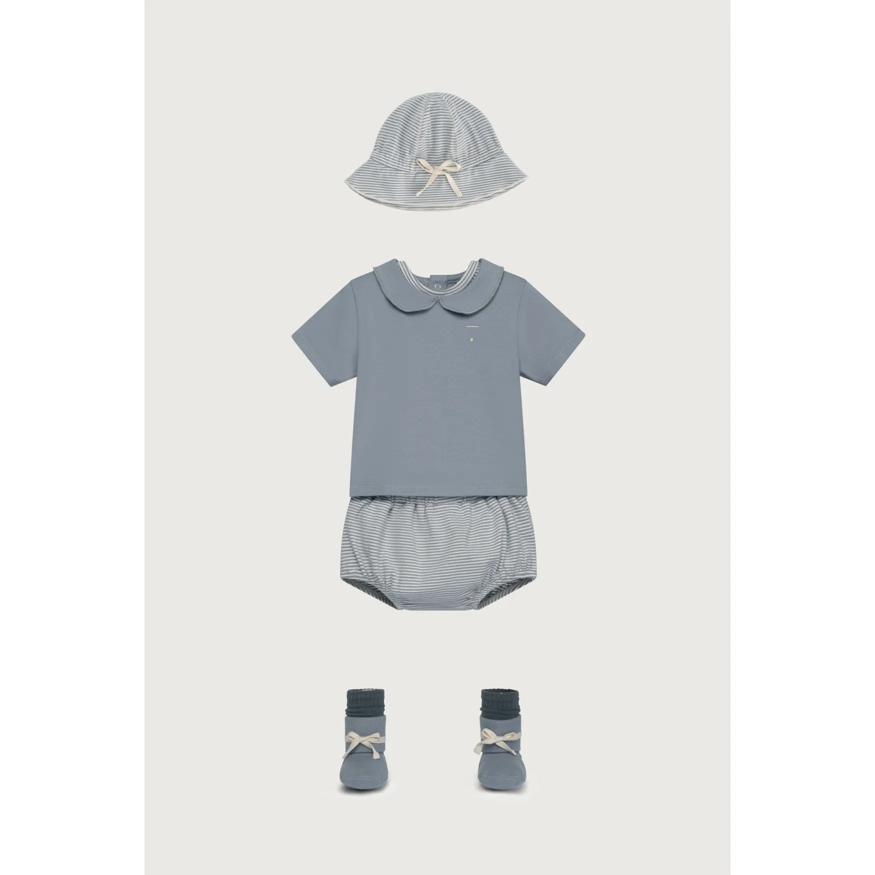 Gray Label - T-Shirt "Baby Collar Tee GOTS" | stone gray