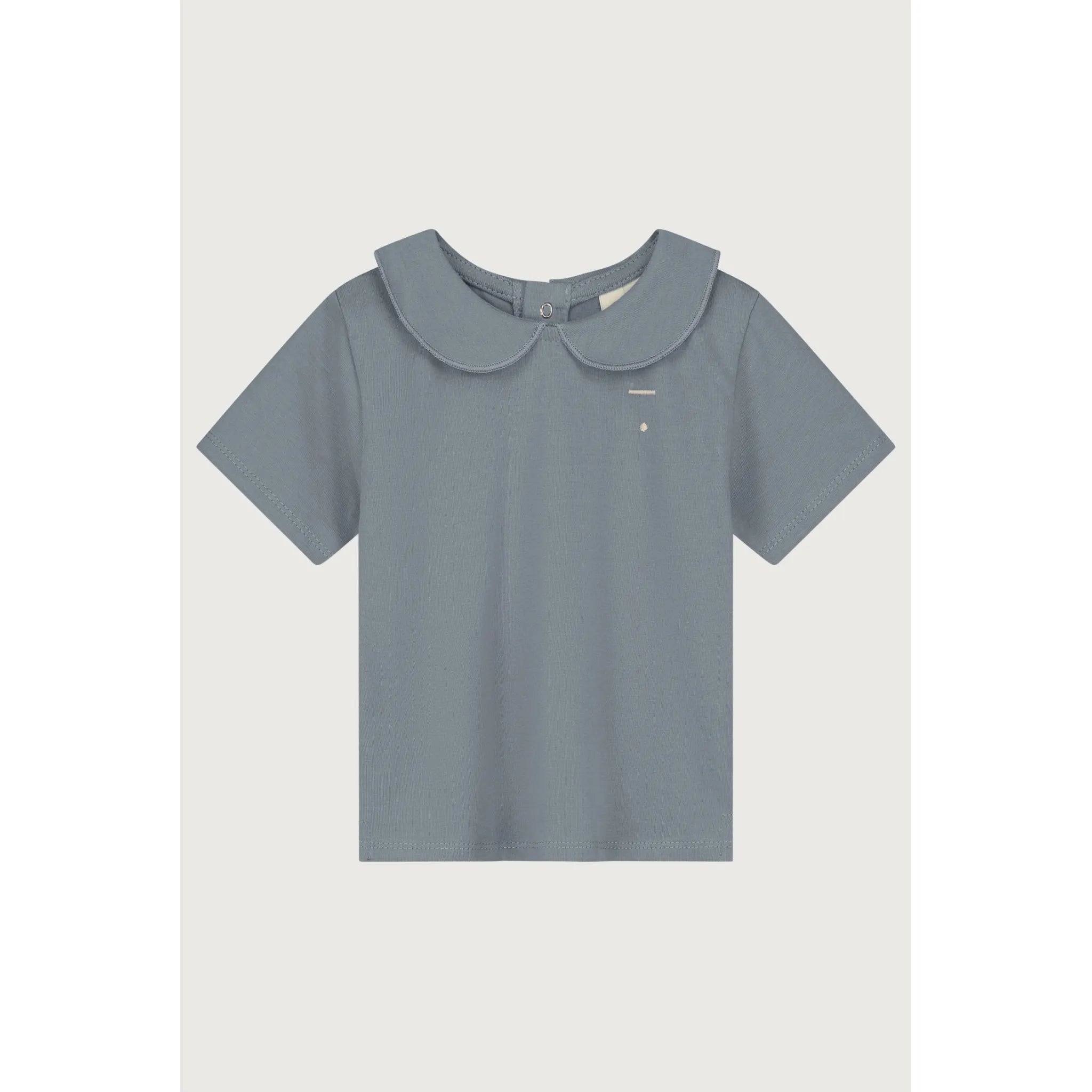 Gray Label - T-Shirt "Baby Collar Tee GOTS" | stone gray