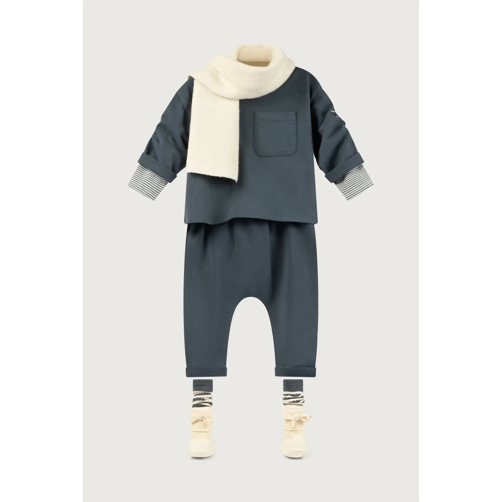 Gray Label - Longsleeve "Baby L/S Pocket Tee GOTS" | blue gray