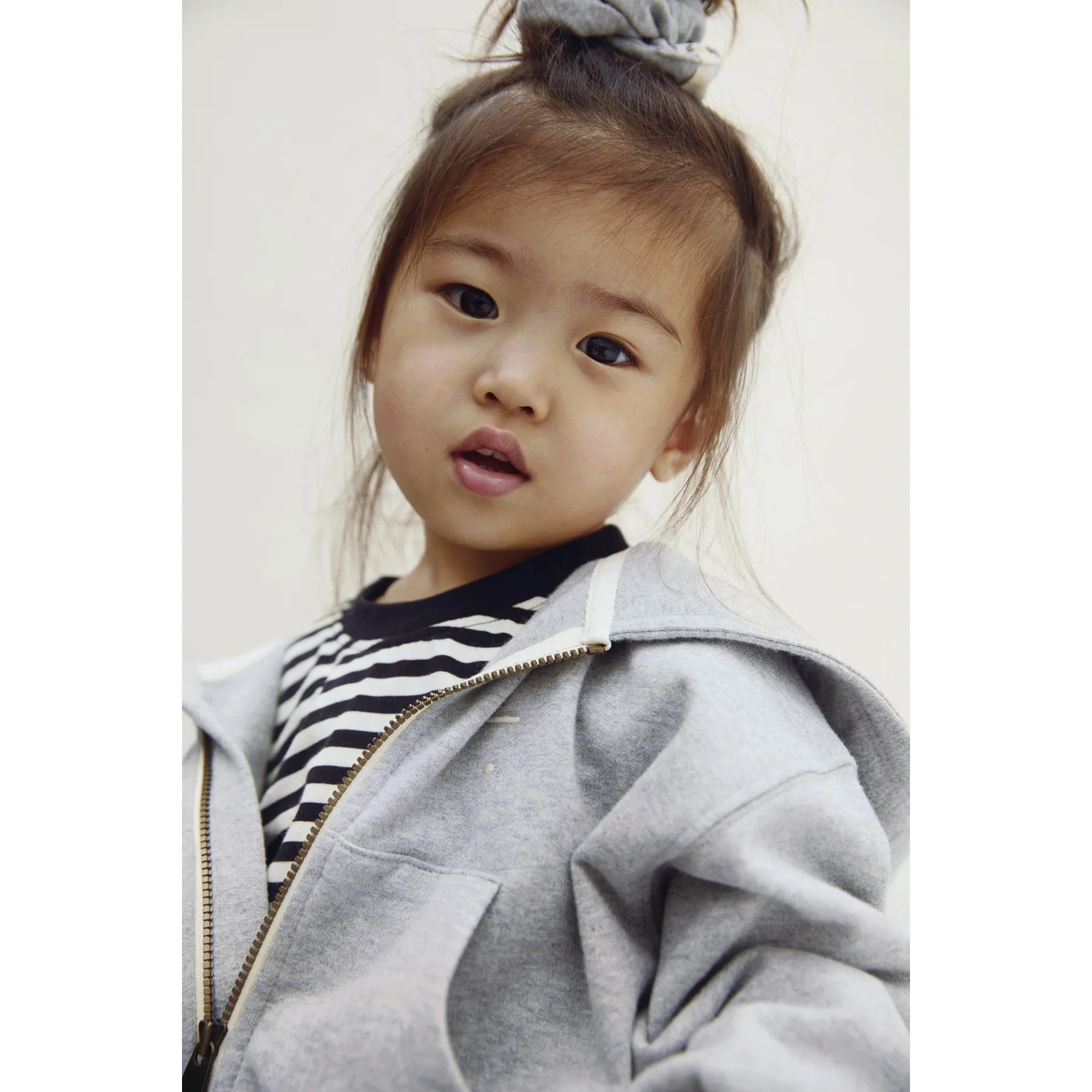 Gray Label - Cardigan "Hooded Cardigan w/ Zip GOTS" | gray melange