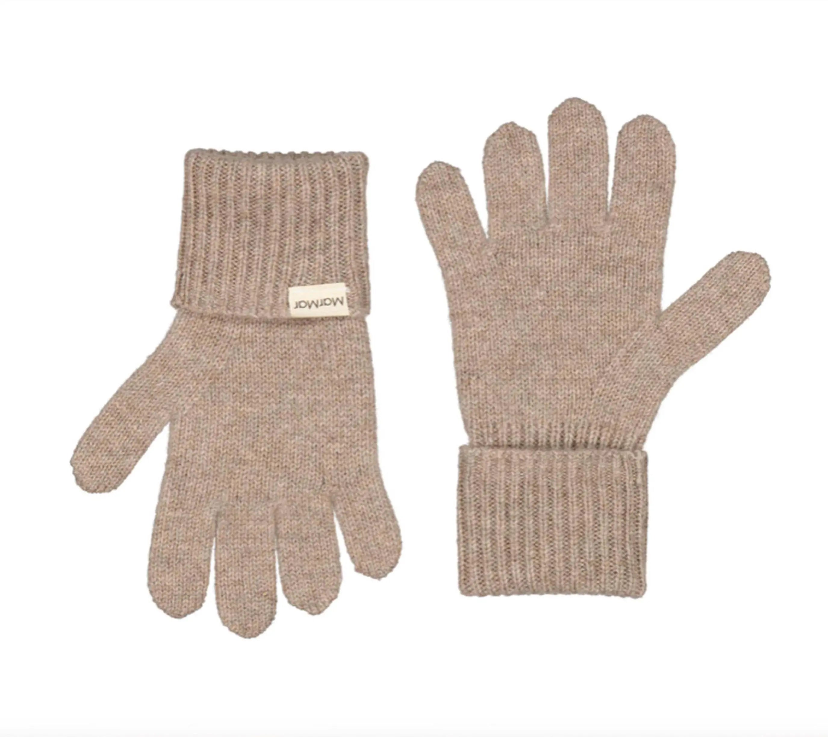 MarMar Copenhagen - Handschuhe Kaschmir "Aske Long" Kind | linseed melange / braun MarMar Copenhagen