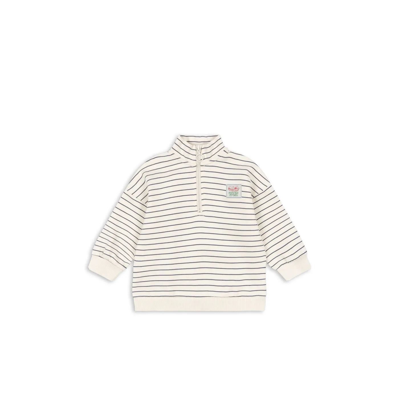 Konges Sløjd - Sweatshirt "LOU STRIPE HALF ZIP SWEAT OCS" | flintstone stripe