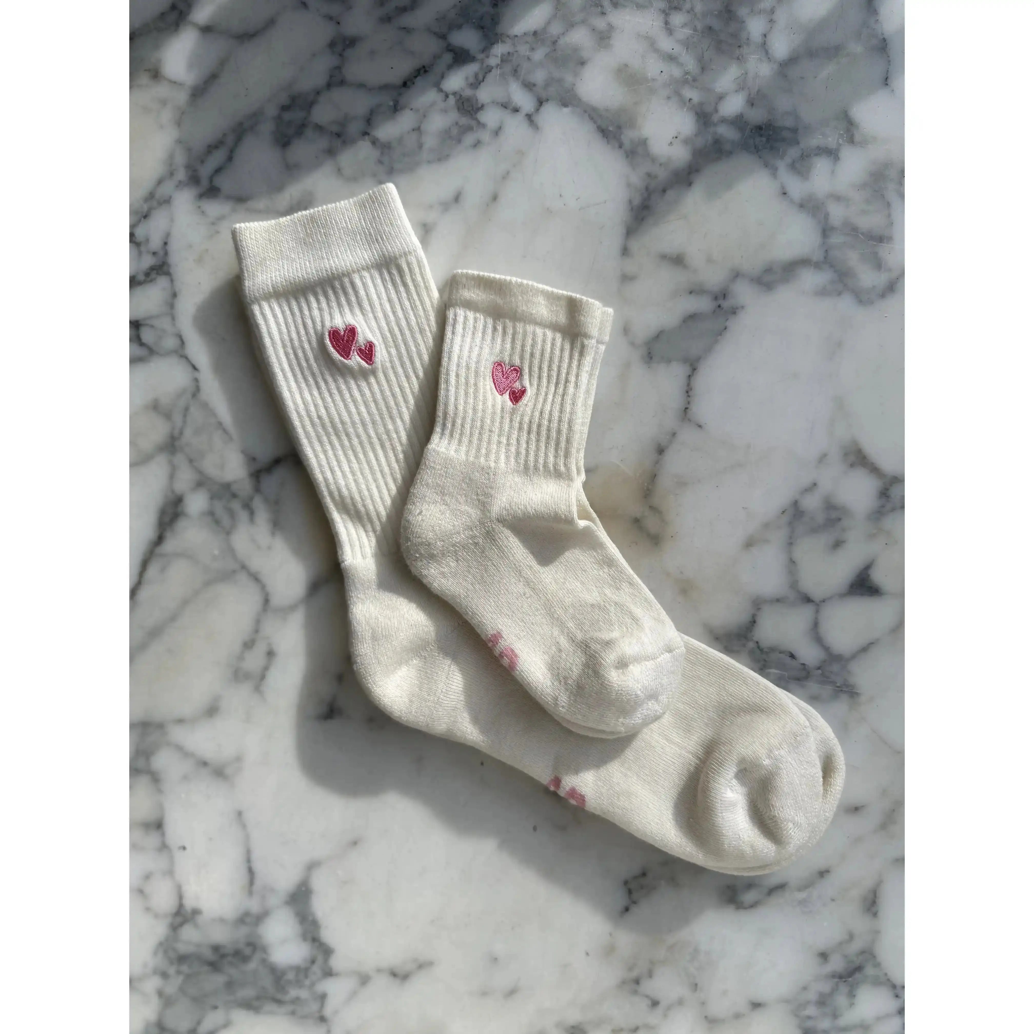 Atelier Rive - Socken "Heart Socks Peony Adult" | cream / pink Atelier Rive