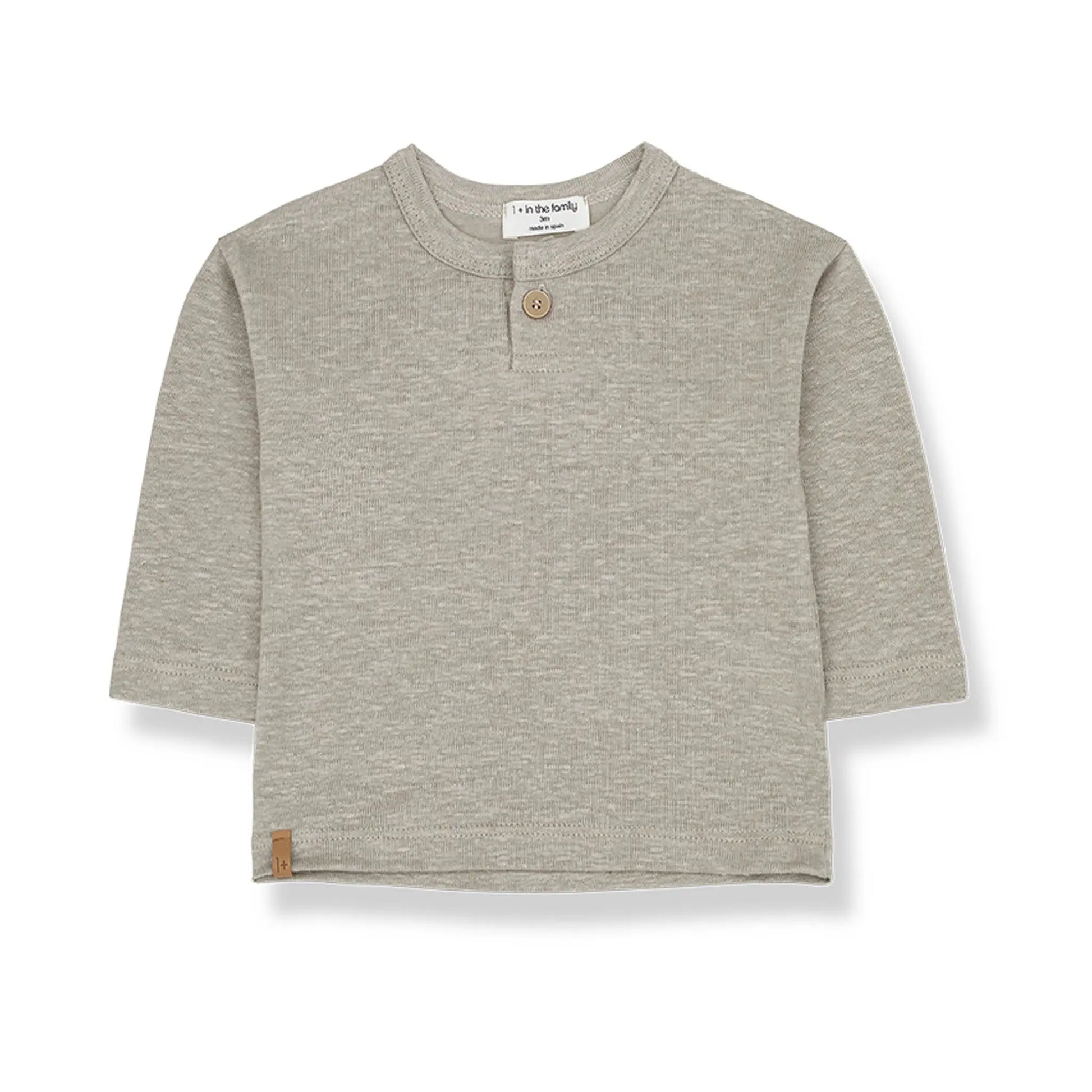 1 + in the Family - Long Sleeve Henley Shirt "Vinci" | beige 1+ in the family