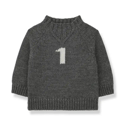 1 + in the Family - Pullover "LEO" | grey 1+ in the family