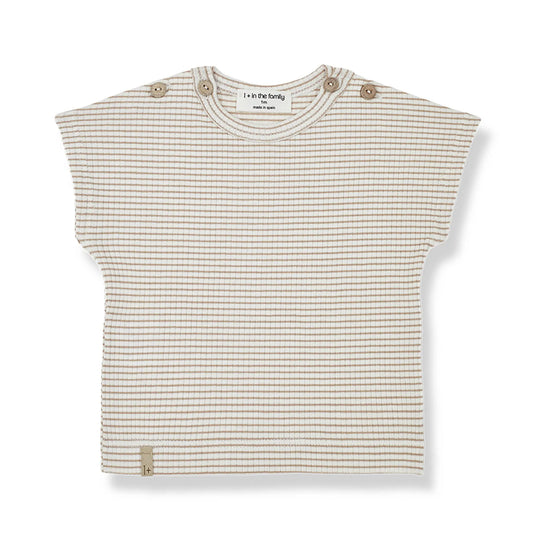 1 + in the Family - S.Sleeve T-Shirt "Jad" | clay-ivory 1+ in the family