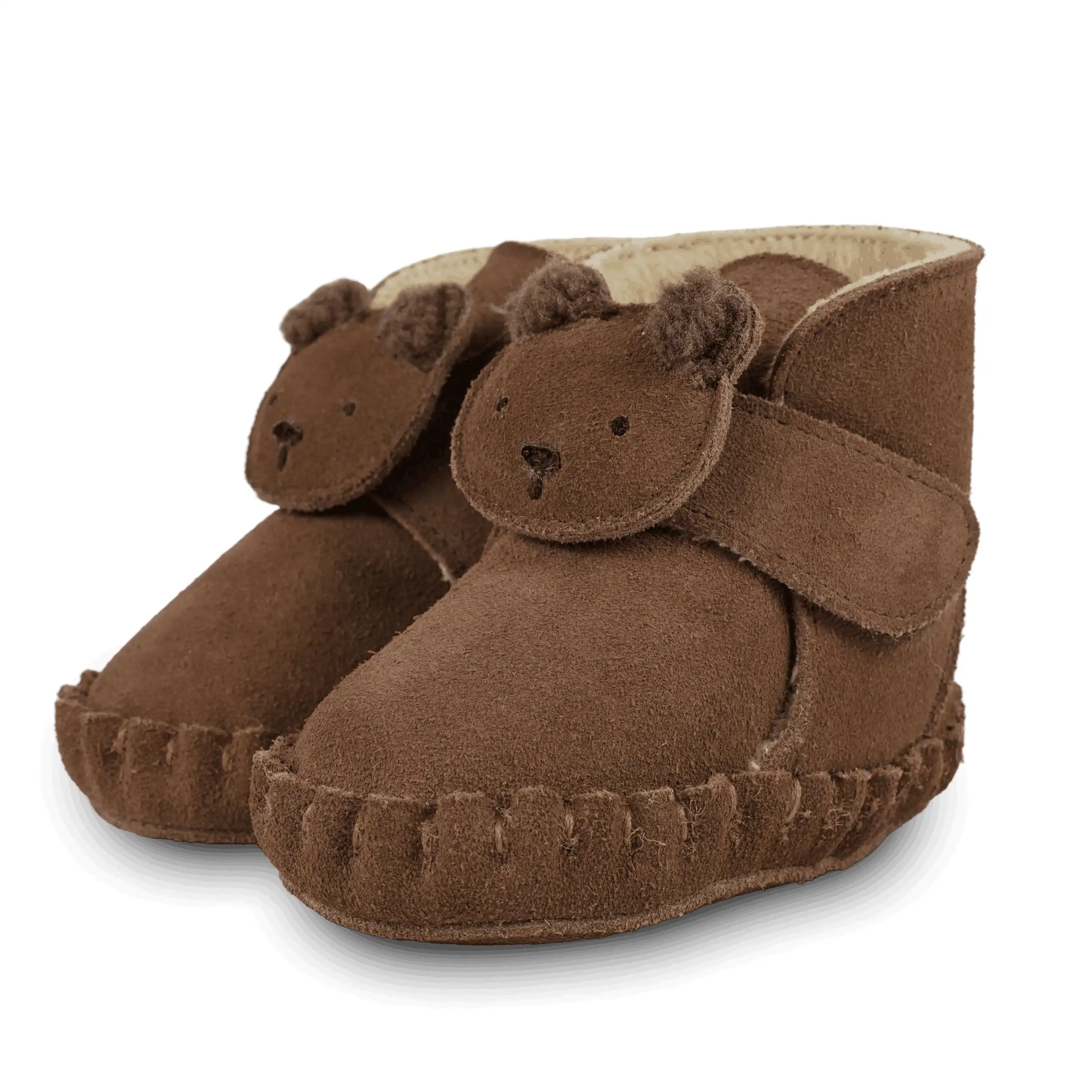 Donsje - Schühchen "Pouty Booties  Fluffy Bear" | teddy brown suede