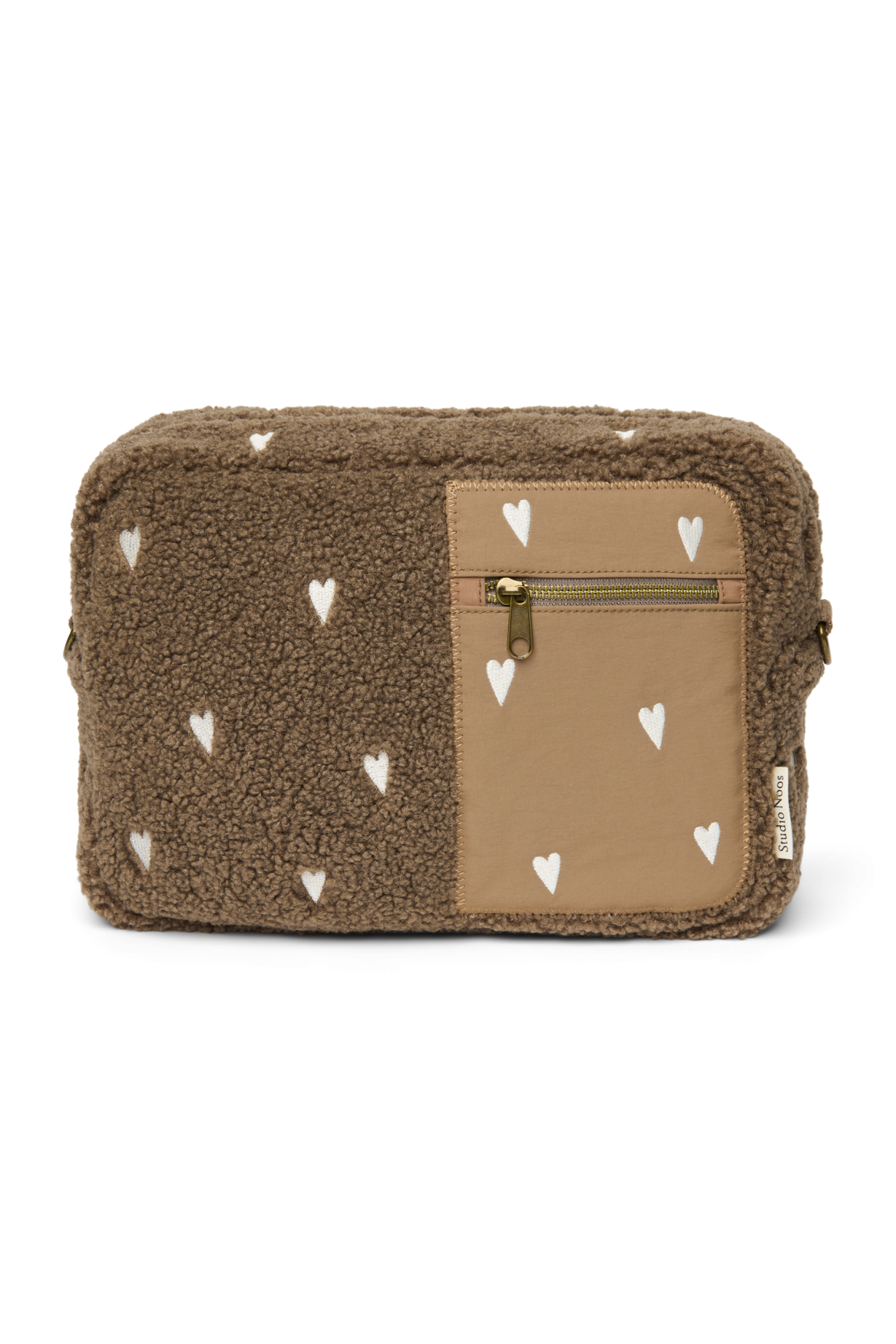Studio Noos - Kinderwagen Organizer "Brown HeartsTeddy Stroller Organizer" | brown hearts