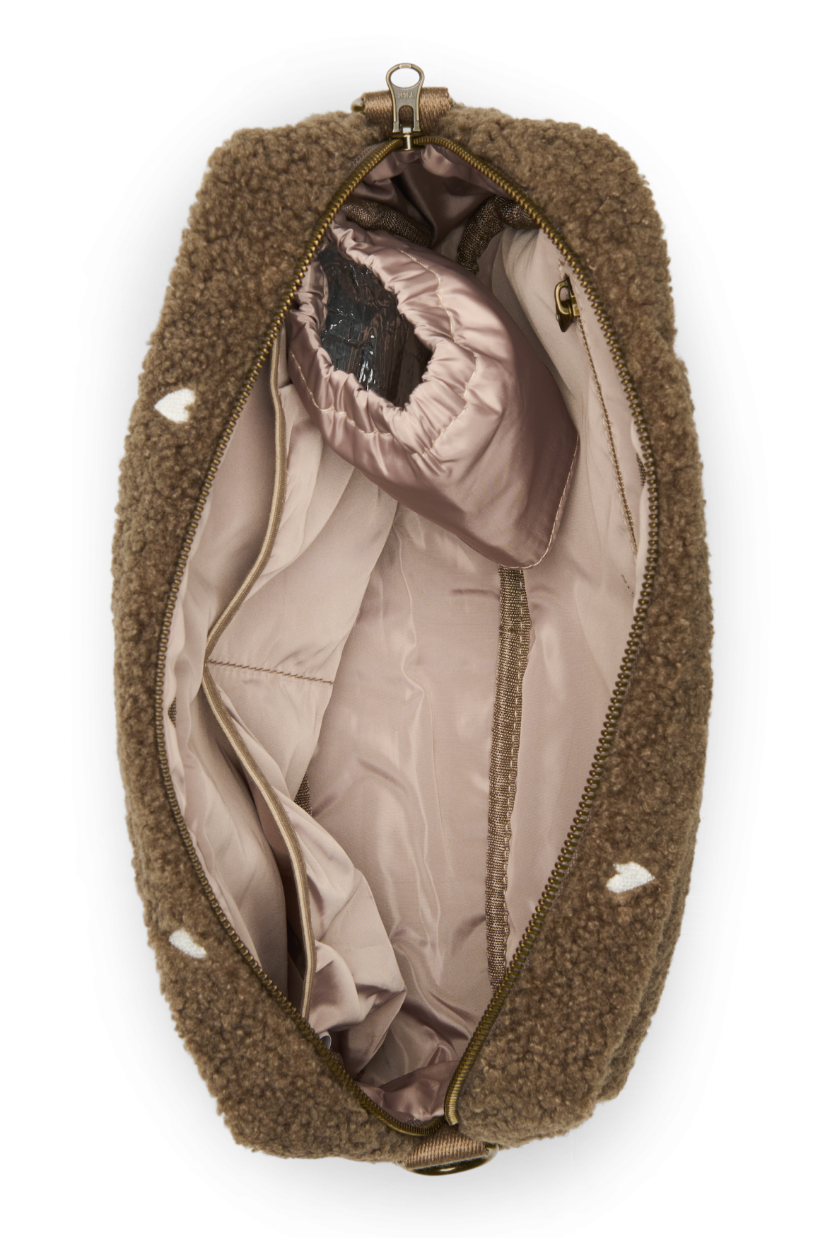 Studio Noos - Kinderwagen Organizer "Brown HeartsTeddy Stroller Organizer" | brown hearts