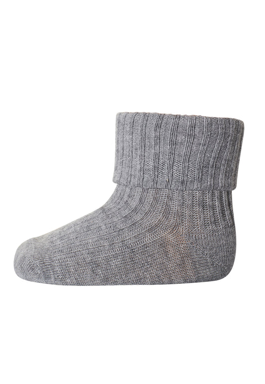 MP Denmark - Socken "Cotton Rib Baby Socks" | grey melange