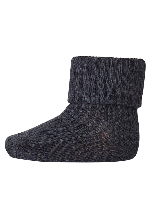 MP Denmark - Socken "Wool Rib Baby Socks" | dark grey melange - Leja Concept Store