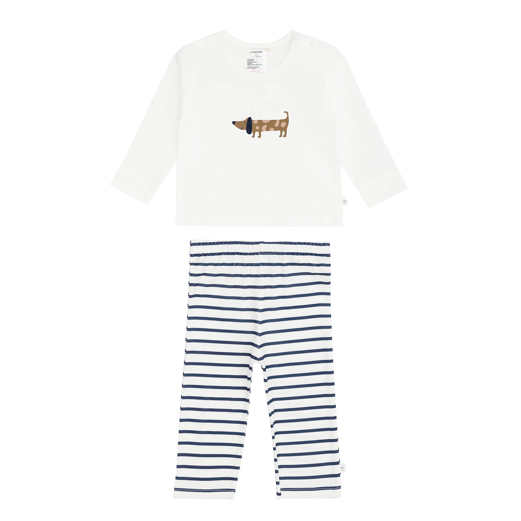 Lässig - Kinder Pyjama Lang | Hund / Milky Blau