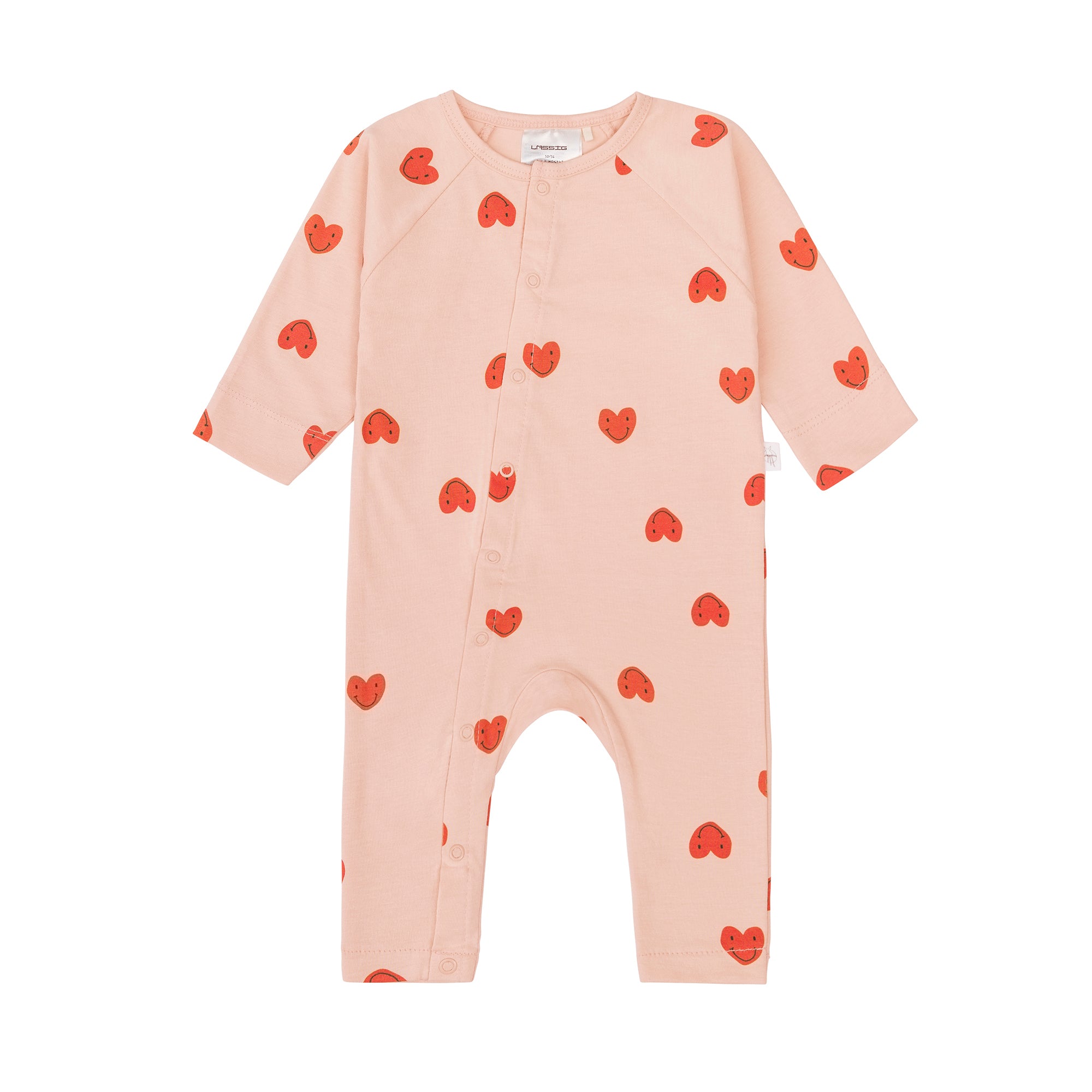 Lässig - Schlafoverall "Romper GOTS Heart" | Herzen / Rosa