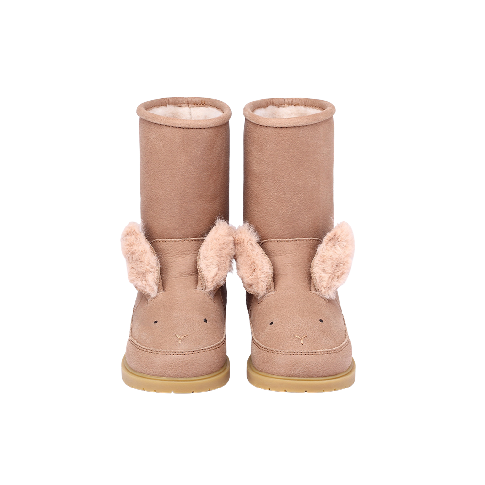 Donsje - Stiefel "Wadudu Exclusive Boots Fluffy  Bunny" | hazelnut leather