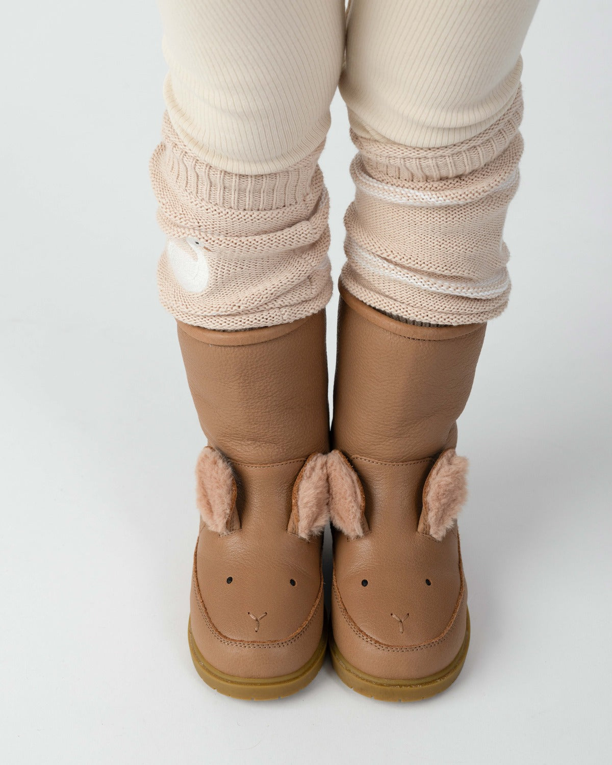 Donsje - Stiefel "Wadudu Exclusive Boots Fluffy  Bunny" | hazelnut leather