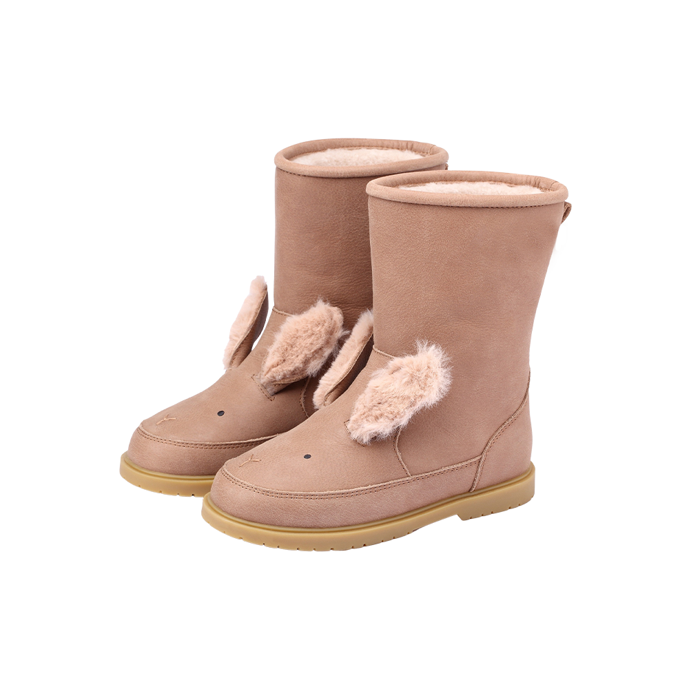 Donsje - Stiefel "Wadudu Exclusive Boots Fluffy  Bunny" | hazelnut leather