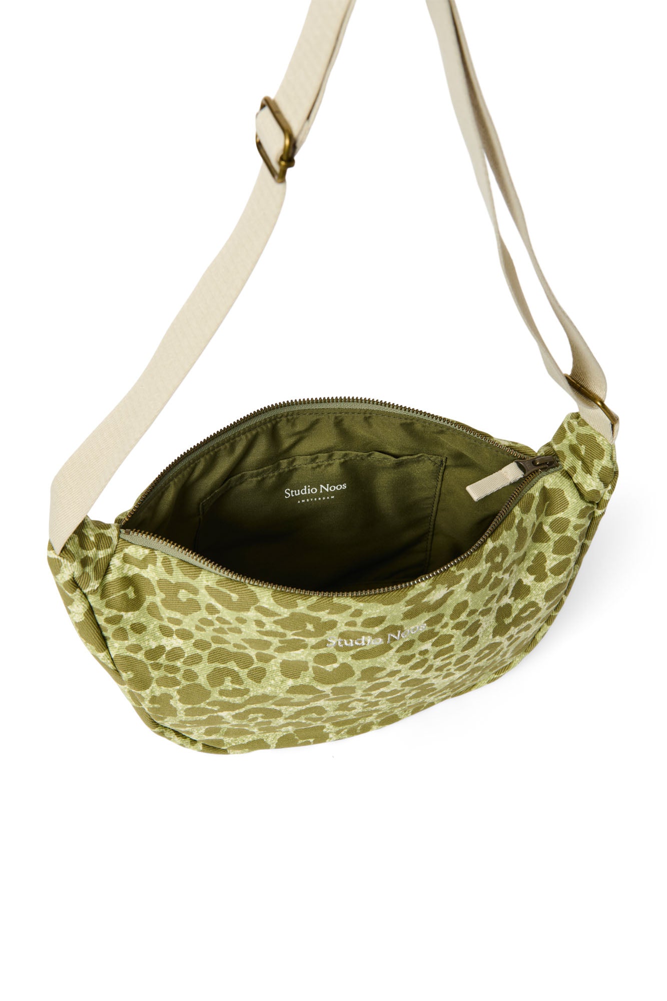 Studio Noos - Bauchtasche "Cotton Twill  Adult Fanny Pack" | green leopard