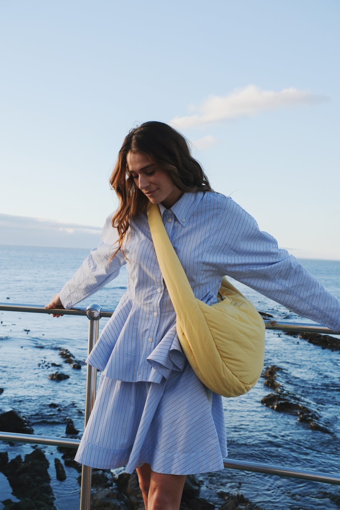 Studio Noos - Umhängetasche "Textured Puffy Cross Body Bag" | butter yellow