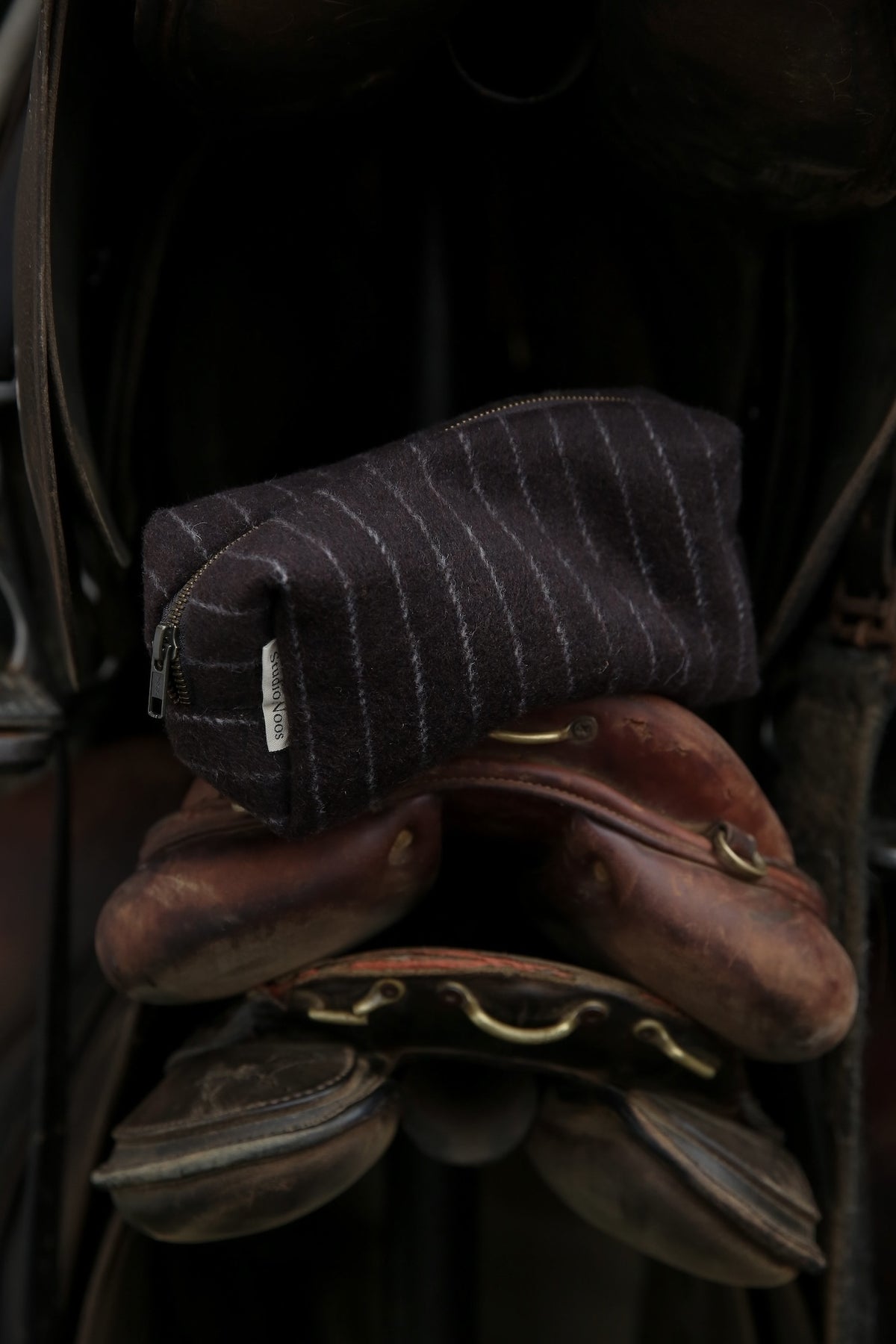 Studio Noos - Kosmetiktasche / Täschchen"Flannel Chalkstripe Pouch" | verschiedene Farben