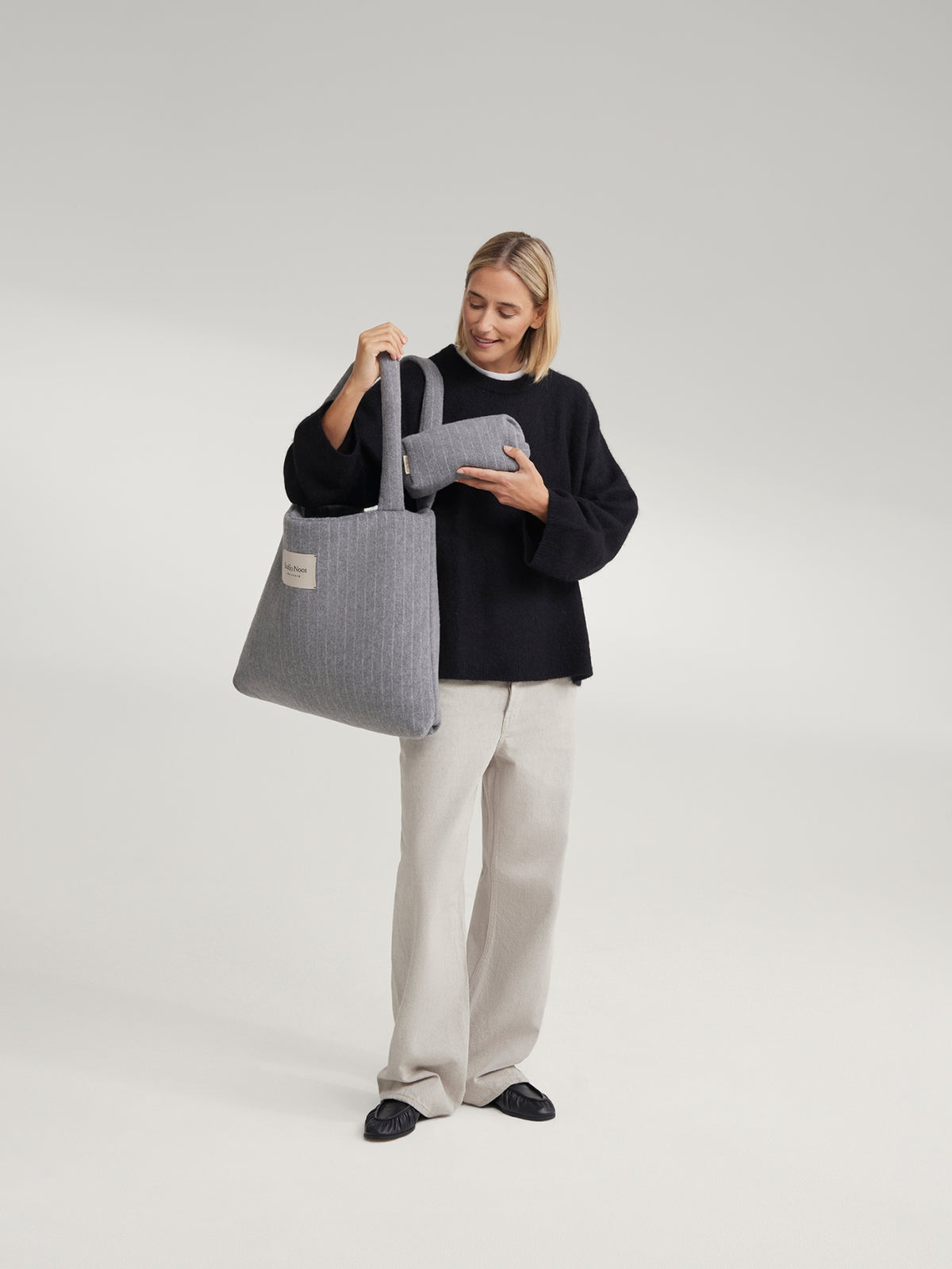 Studio Noos - Kosmetiktasche / Täschchen"Flannel Chalkstripe Pouch" | verschiedene Farben