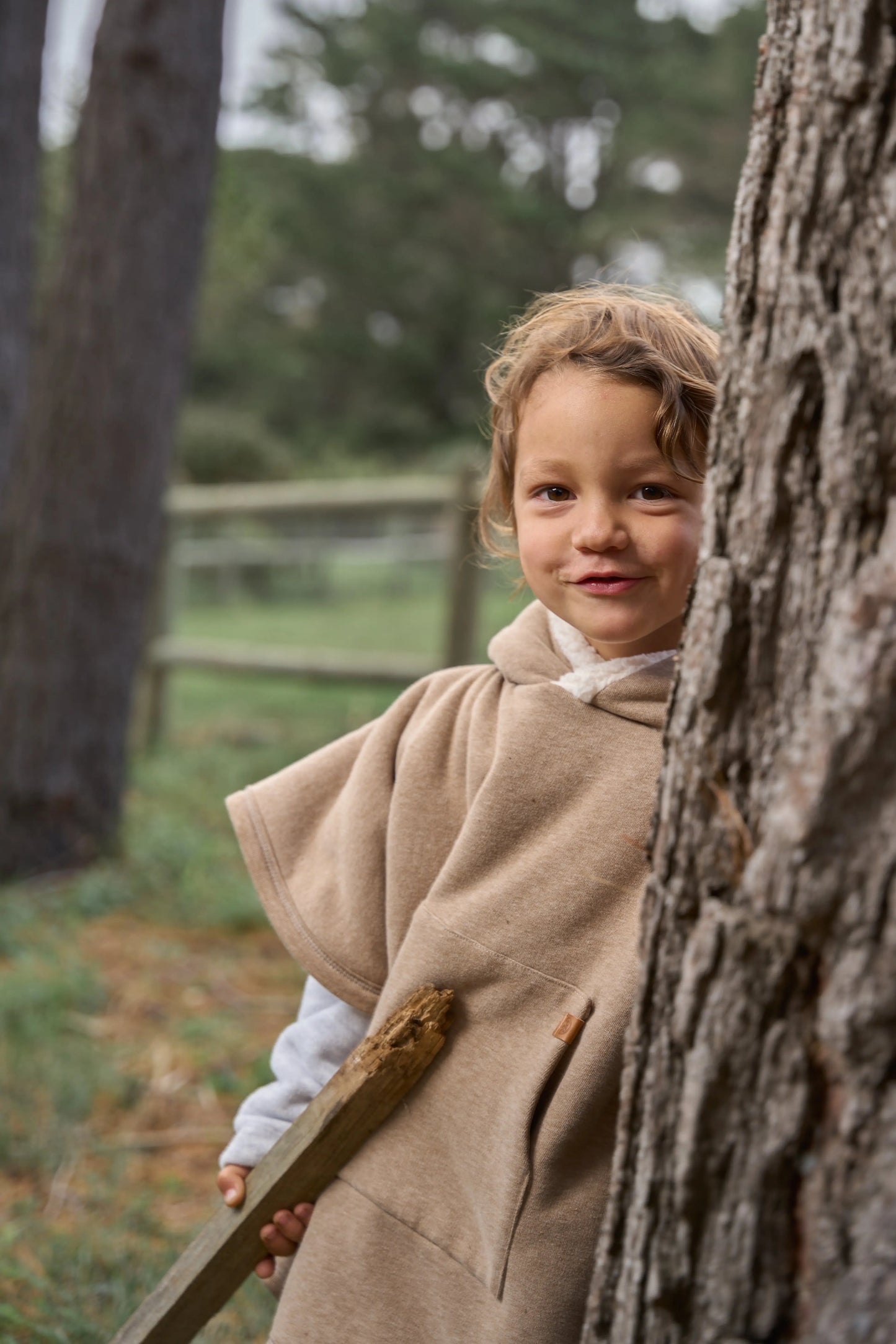 Cloby - Teddy Poncho | beige