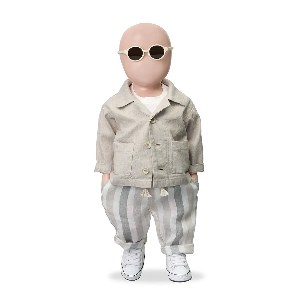 1 + in the Family - Hose "REGENCOS Striped Linen" | beige