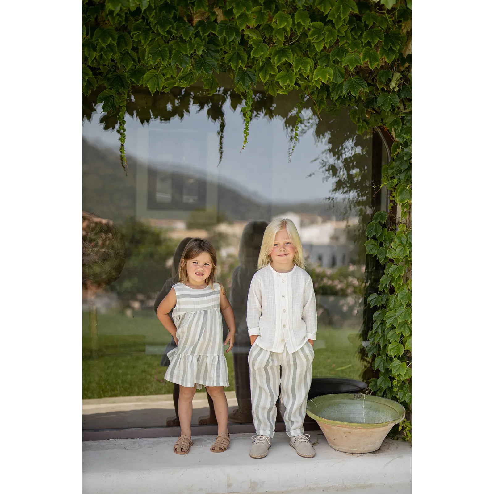 1 + in the Family - Hose "REGENCOS Striped Linen" | beige