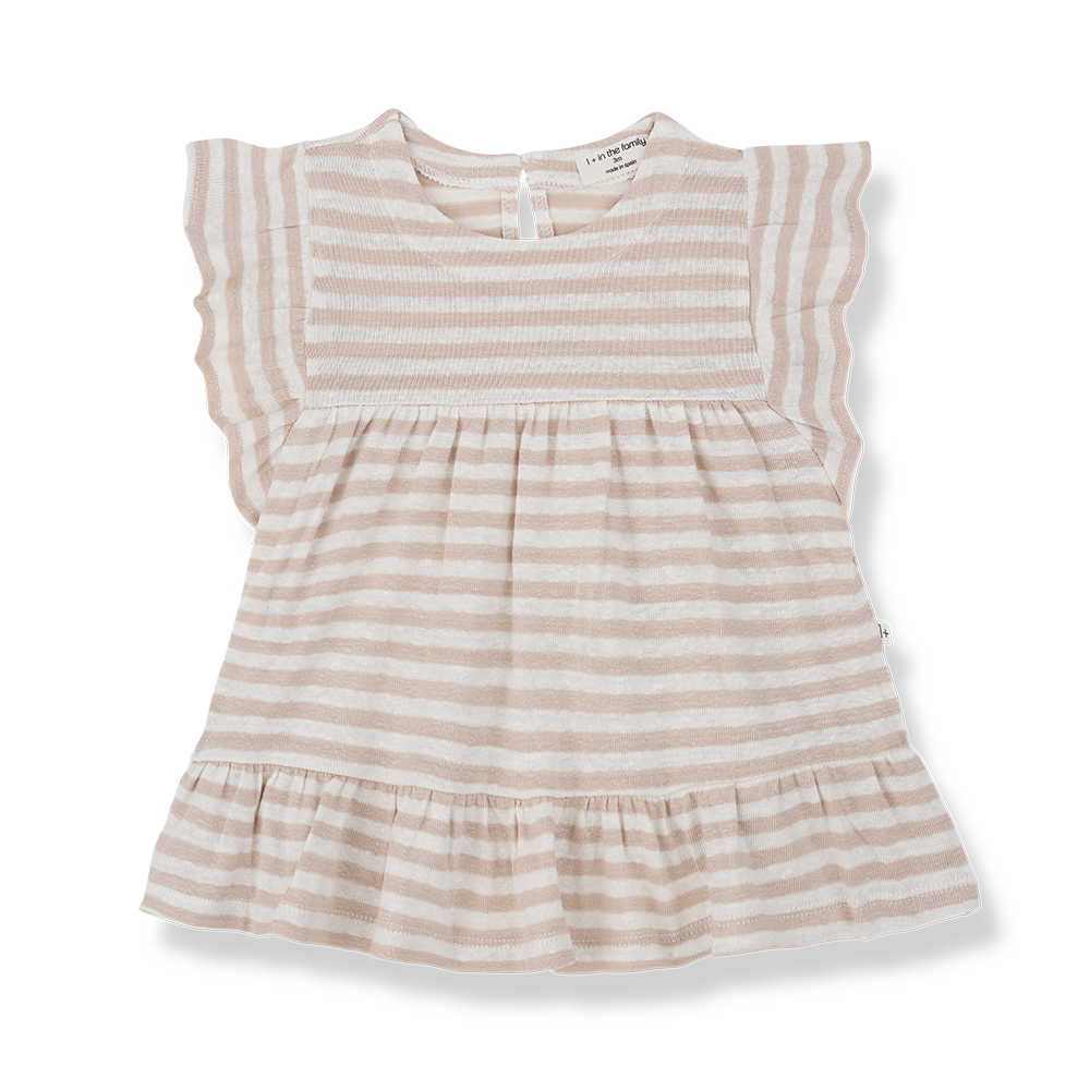 1 + in the Family - Kleid "CANADELL Striped Linen Jersey" | rose