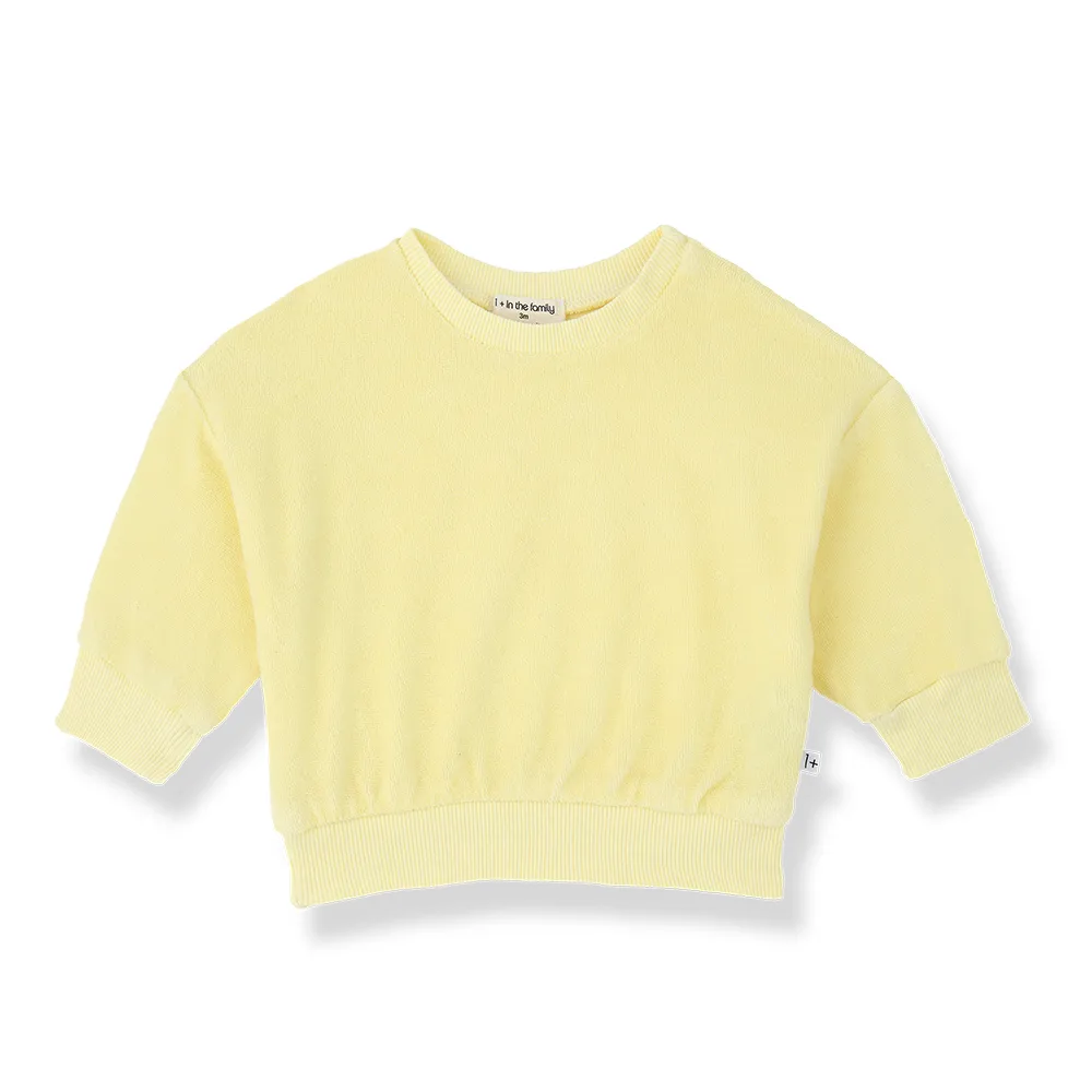 1 + in the Family - Pullover "MERCADAL Plain Terry Jersey" | lemon