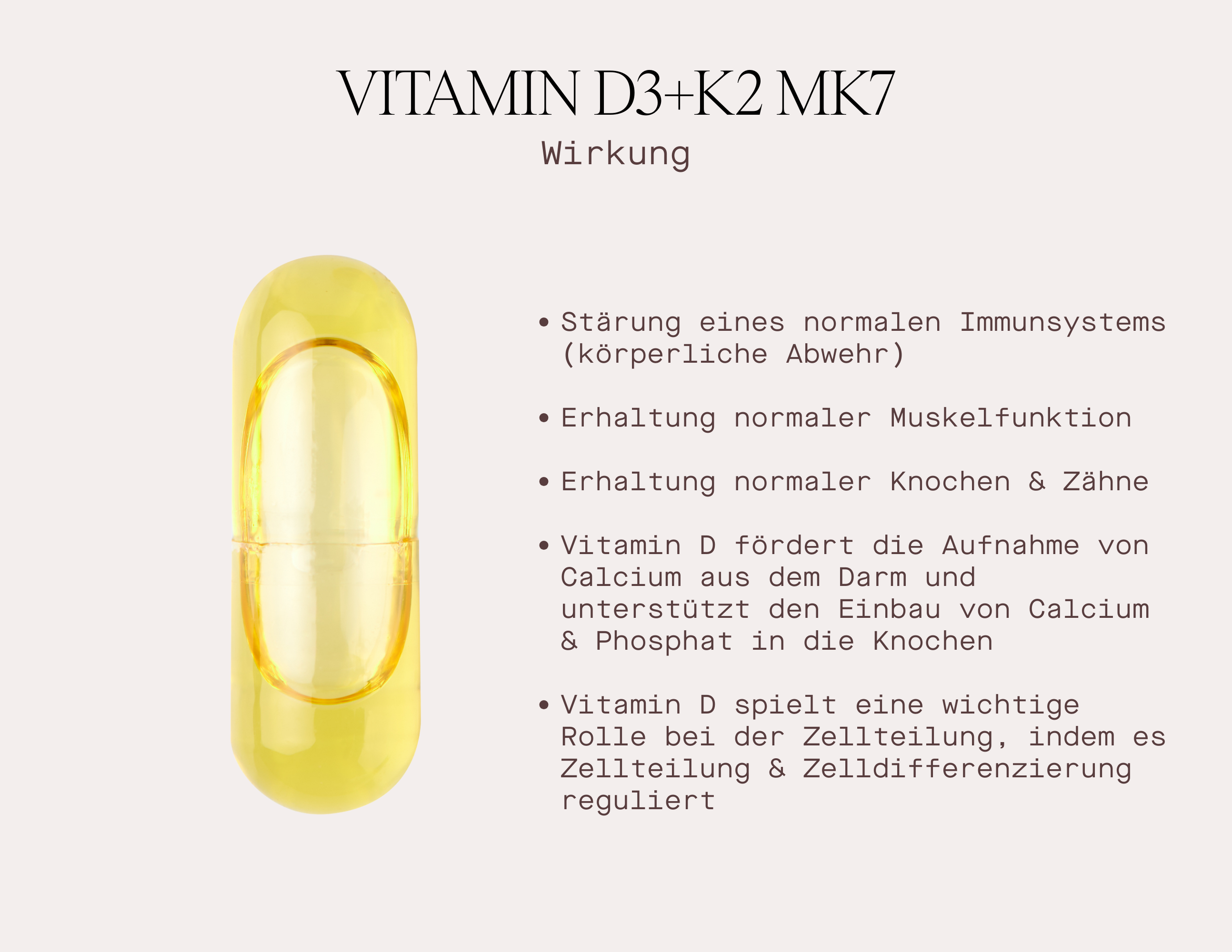 Vitamin D3+K2 MK7 - Nahrungsergänzungsmittel