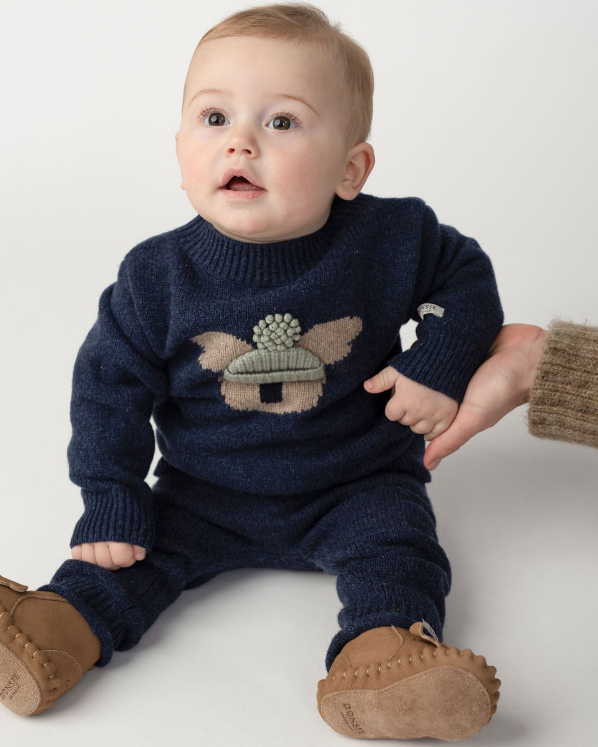 Donsje -  "Denn Merino Wool Sweater  Koala" | Blue Marine Melange