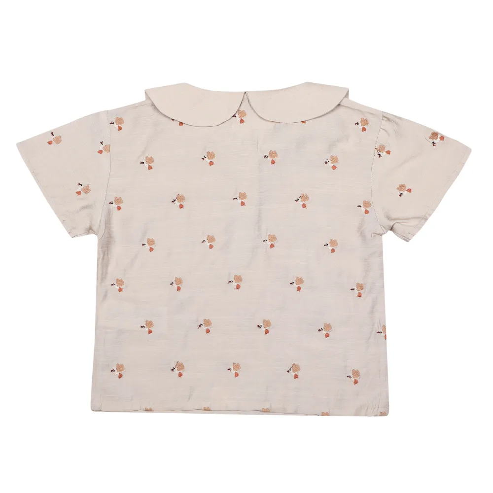 Donsje - Bluse "Nesa Blouse  Hummingbirds" | soft taupe