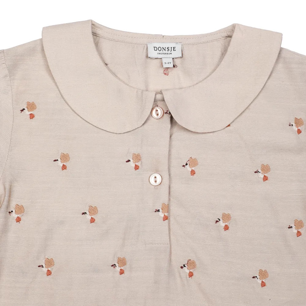 Donsje - Bluse "Nesa Blouse  Hummingbirds" | soft taupe