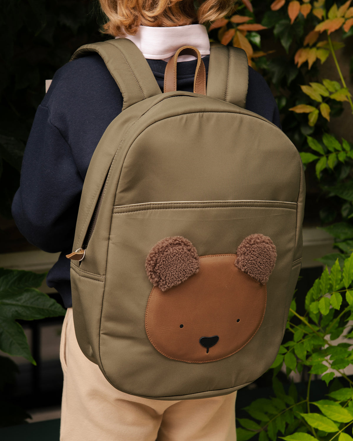 Donsje - Rucksack "Pibbe Schoolbag Bear" | moss green