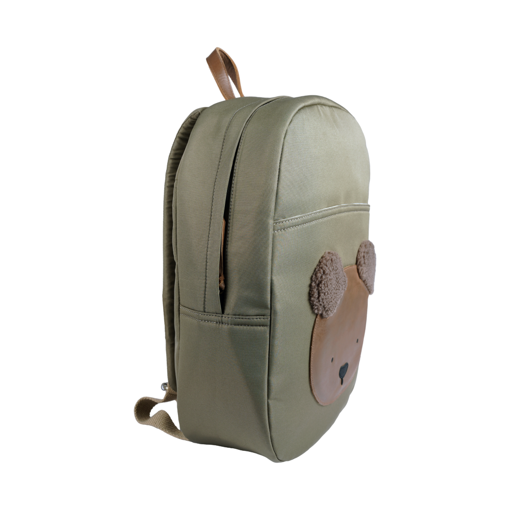 Donsje - Rucksack "Pibbe Schoolbag Bear" | moss green